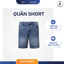Quần Short Jean Trơn Form Regular - QS076
