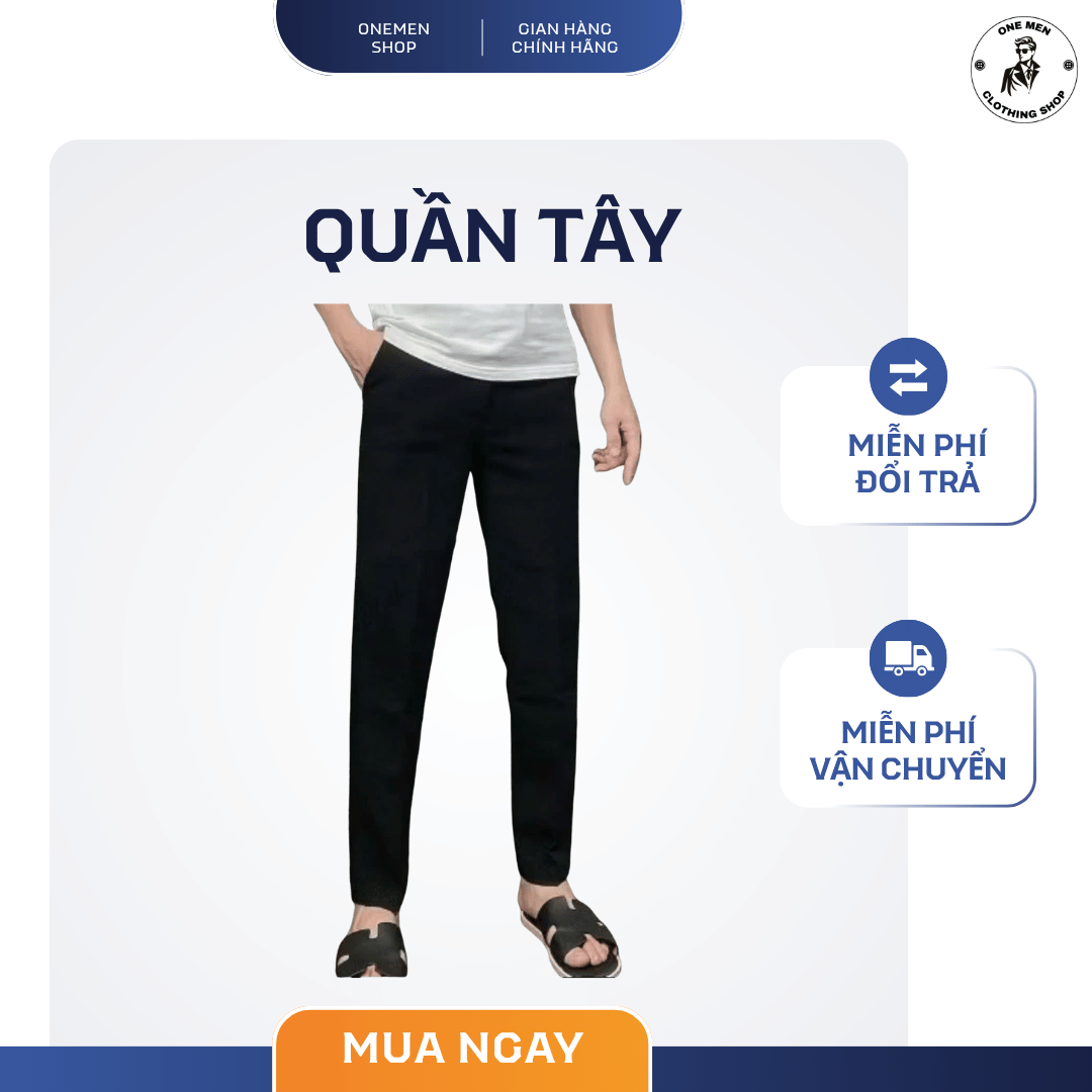 Bản sao của Khung sản phẩm OneMen Shop (3) Quần Tây Trơn Form Slimfit Ít Nhăn - QT074